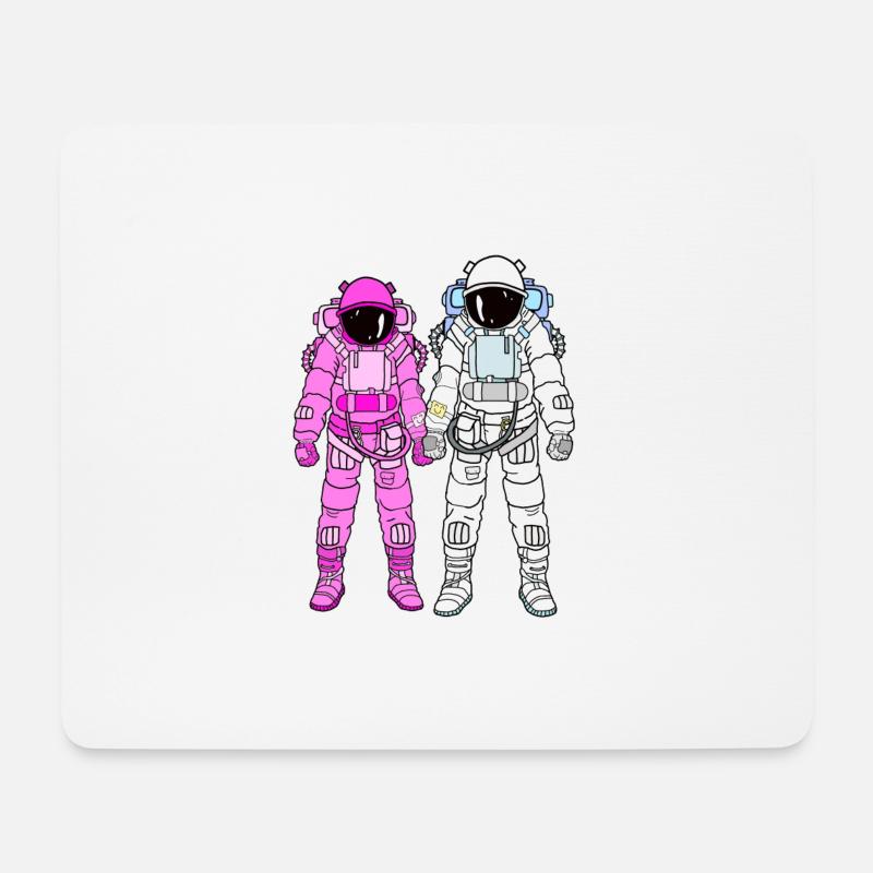 Astronauten Paar - Mousepad (Querformat) - Weiß