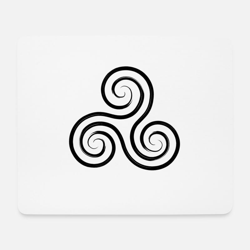 Triskele schwarz keltisch - Mousepad (Querformat) - Weiß