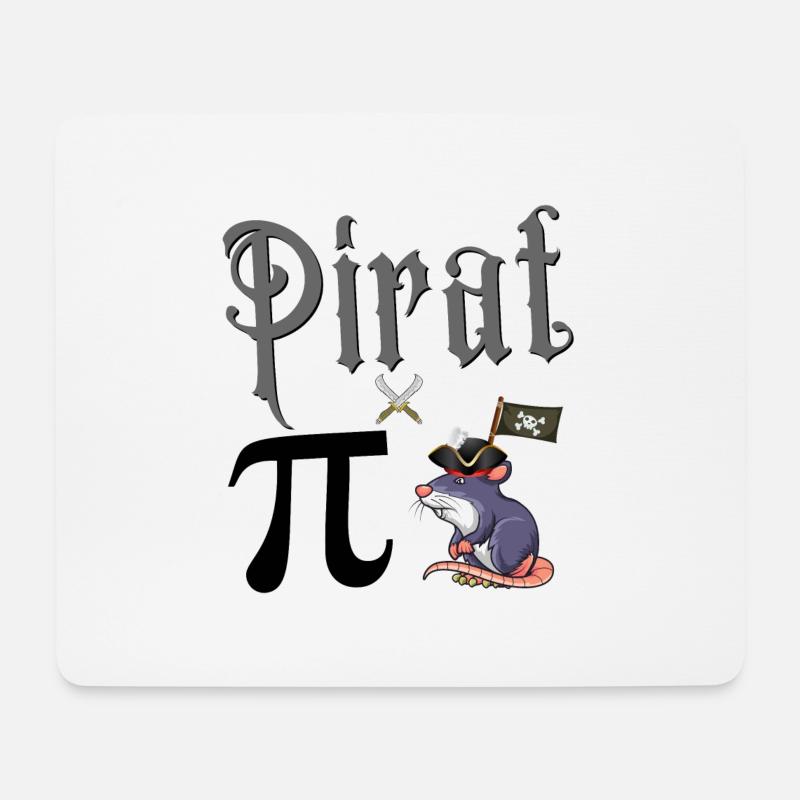 Pirat Pi Rat Pi Ratte (Geschenkidee) - Mousepad (Querformat) - Weiß