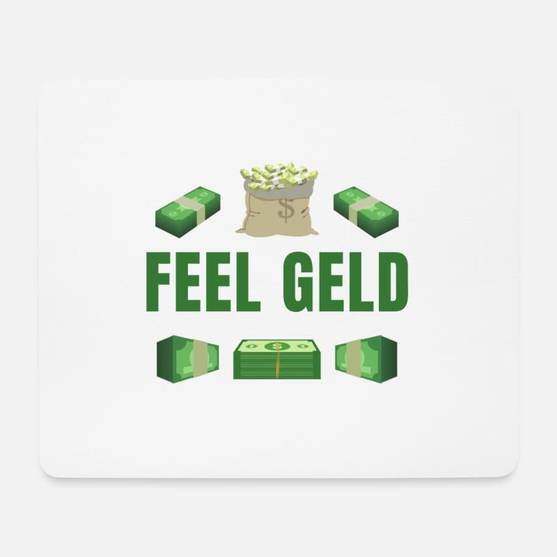 Feel Geld Money Geldscheine Schnell Reich Werden - Mousepad (Querformat) - Weiß