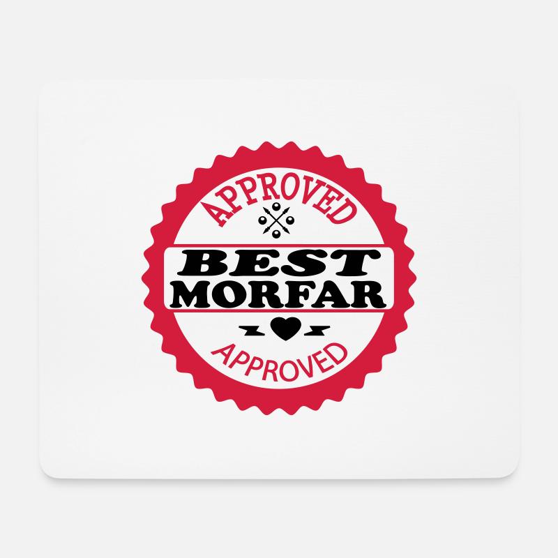 Approved best morfar - Mousepad (Querformat) - Weiß