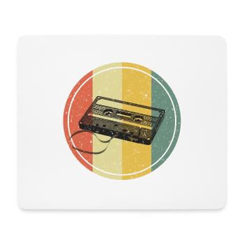 Cassette Rétro Vintage - Tapis de souris (format paysage) - blanc - Devant