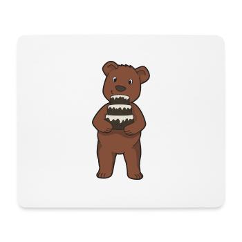 Bär Kuchen - Mousepad (Querformat) - Weiß - Vorne