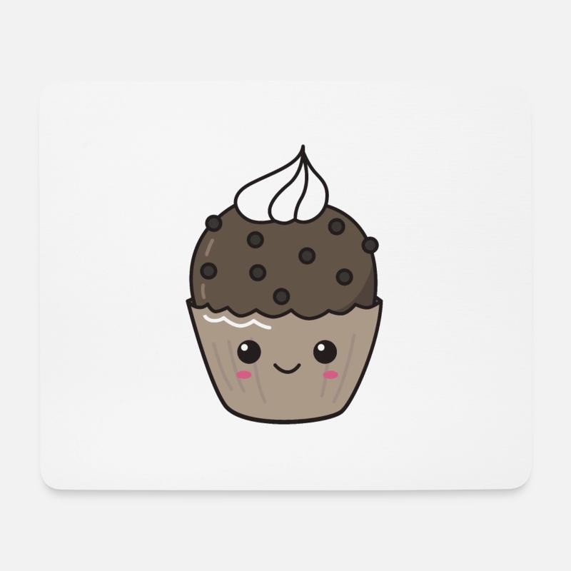 Muffin Kawaii - Mousepad (Querformat) - Weiß