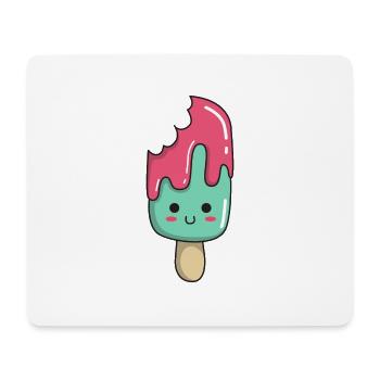 Glace kawaii mignon - Tapis de souris (format paysage) - blanc - Devant