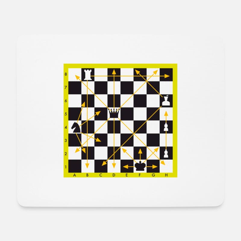 Schachbrett - Mousepad (Querformat) - Weiß