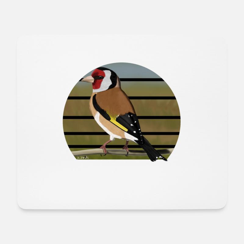 jz.birds Stieglitz Vogel Design - Mousepad (Querformat) - Weiß