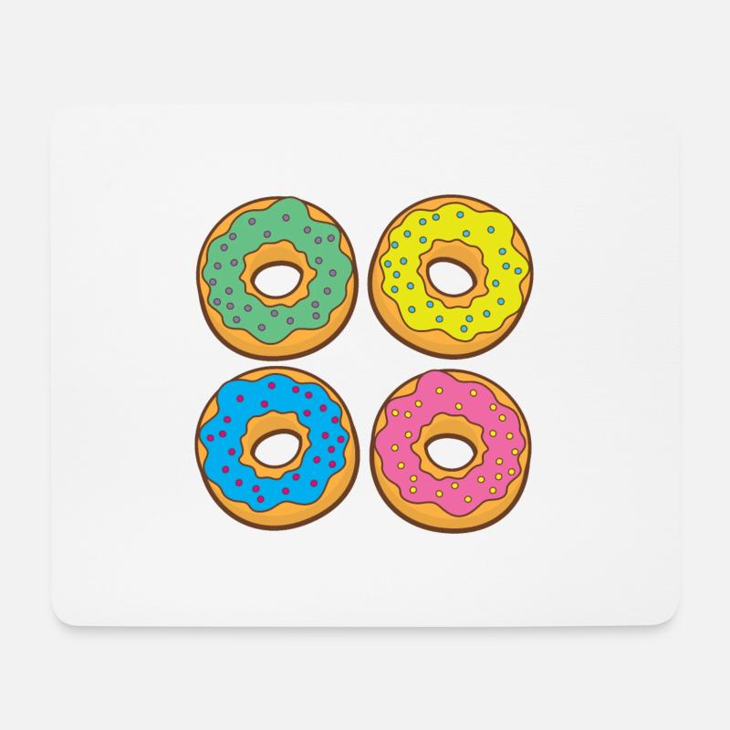 Vier Donuts Donuts - Mousepad (Querformat) - Weiß