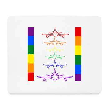 rainbow planes - Mouse Pad (horizontal) - white - Front