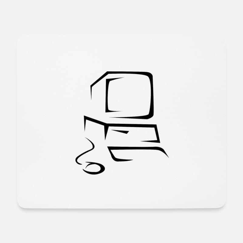 Computer - Mousepad (Querformat) - Weiß