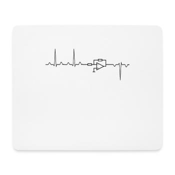 Heartbeat Inverter black - Tapis de souris (format paysage) - blanc - Devant