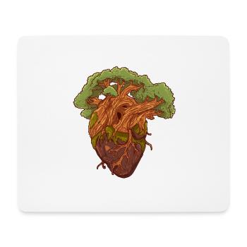 Biologie Coeur Anatomique Arbre Plante Vie Forestière - Tapis de souris (format paysage) - blanc - Devant