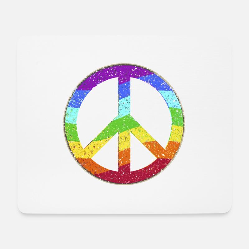 Peace-Zeichen Regenbogen Toleranz Frieden Pazifist - Mousepad (Querformat) - Weiß