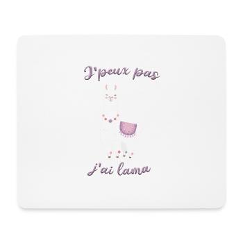 Je peux pas j'ai lama - Tapis de souris (format paysage) - blanc - Devant