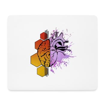 Cerveau et coeur - Tapis de souris (format paysage) - blanc - Devant