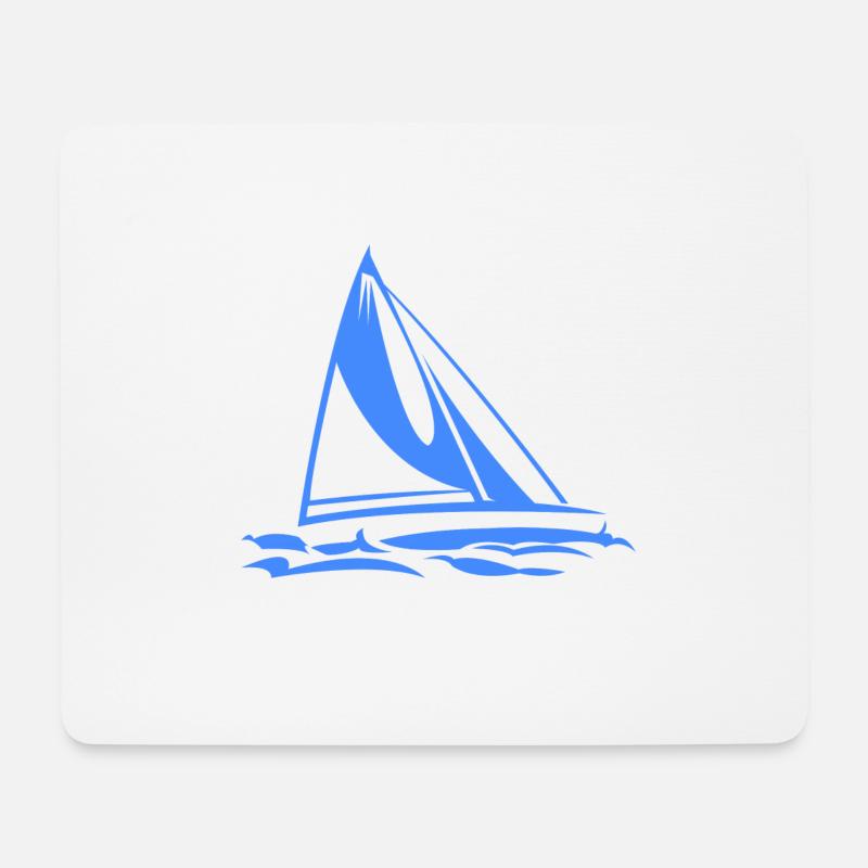 Segelboot - Mousepad (Querformat) - Weiß