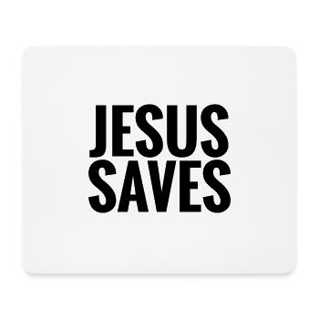 jesus saves - Mousepad (Querformat) - Weiß - Vorne
