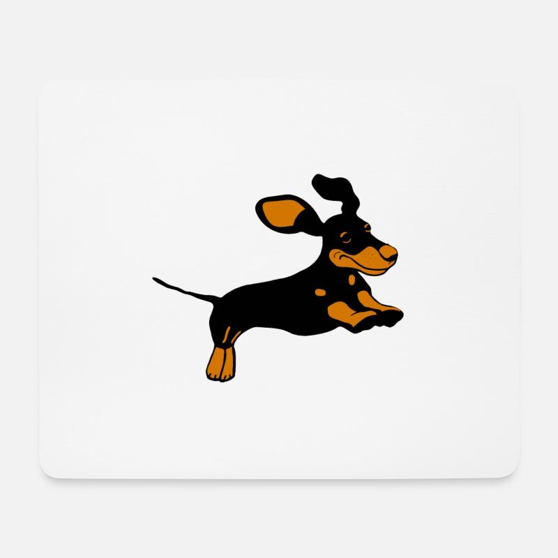 Dackel-niedlicher Hundeentwurf - Mousepad (Querformat) - Weiß