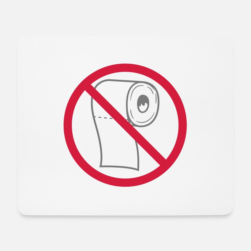 keine rolle toiletten papier verboten symbol schil - Mousepad (Querformat) - Weiß