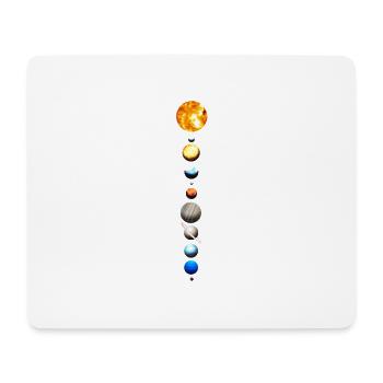 Série de planètes de système solaire solaire d'astronomie - Tapis de souris (format paysage) - blanc - Devant