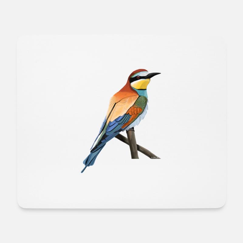jz.birds Bienenfresser Vogel Design - Mousepad (Querformat) - Weiß