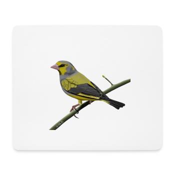 jz.birds Grünfink Vogel Design - Mouse Pad (horizontal) - white - Front