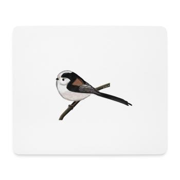 jz.birds long-tailed tit bird design - Mouse Pad (horizontal) - white - Front