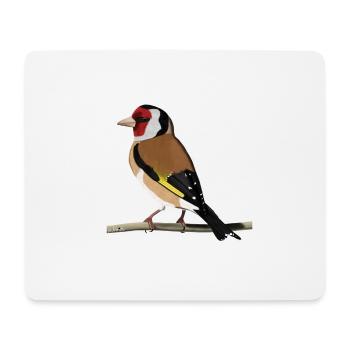 jz.birds Stieglitz Vogel Design - Mousepad (Querformat) - Weiß - Vorne