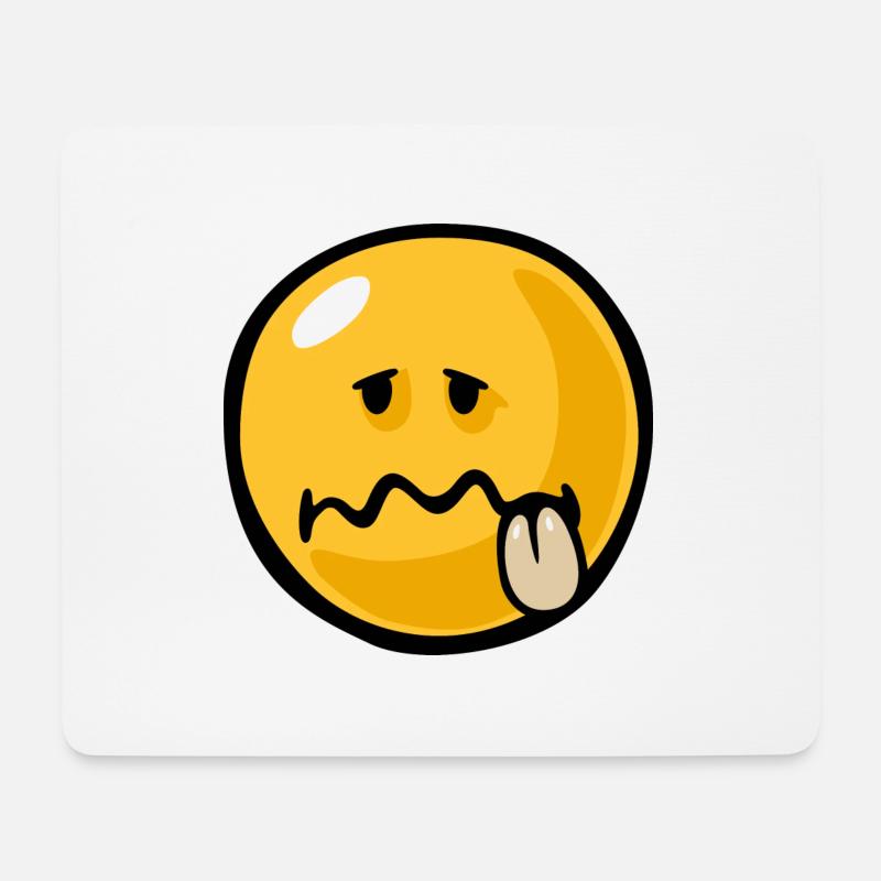 Smiley ill - Mousepad (Querformat) - Weiß