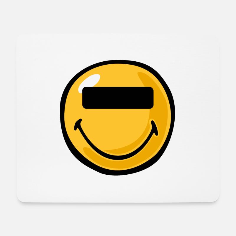 Smiley anonymous - Mousepad (Querformat) - Weiß