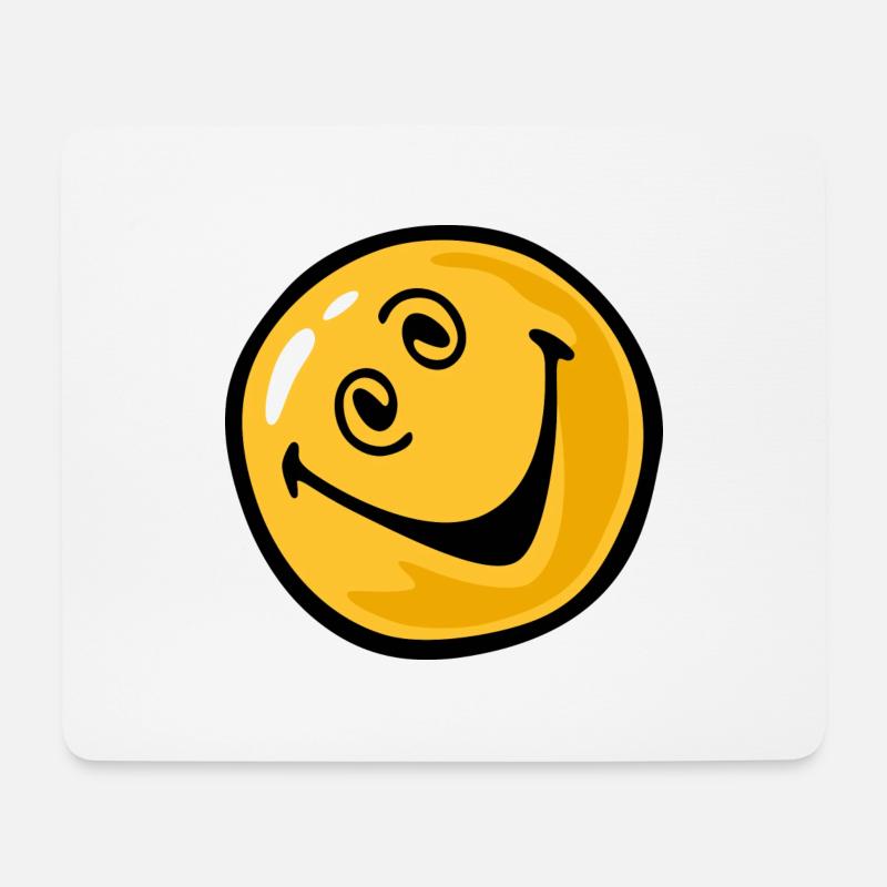 Smiley crazy - Mousepad (Querformat) - Weiß