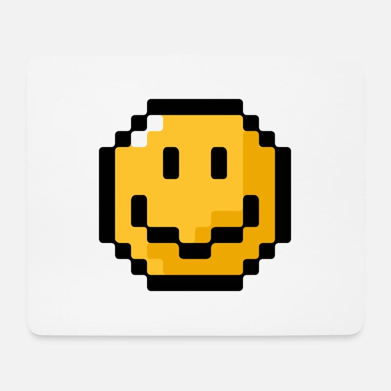 Smiley pixel - Mousepad (Querformat) - Weiß