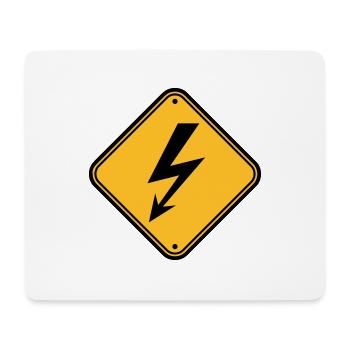 schild hinweis elektrisch blitz strom energie star - Mousepad (Querformat) - Weiß - Vorne
