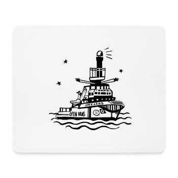 Boat, refugee rescue, sea rescue - Mouse Pad (horizontal) - white - Front