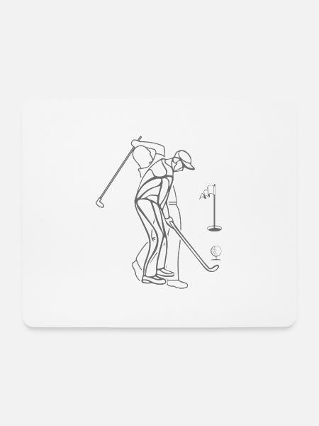 Golf – Shirt Golflehrer Golfspieler Geschenk - Mousepad (Querformat) - Weiß