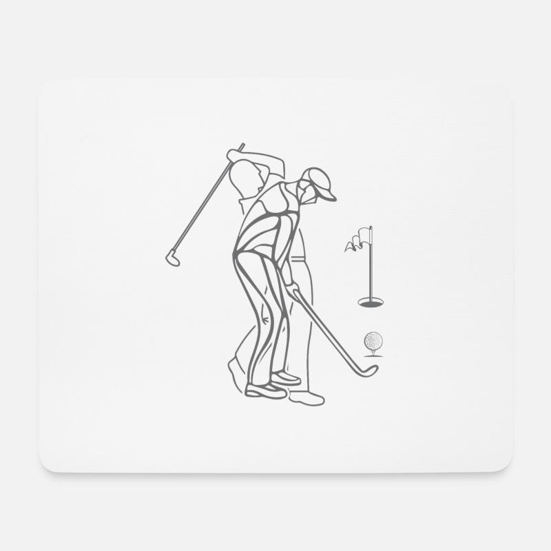Golf – Shirt Golflehrer Golfspieler Geschenk - Mousepad (Querformat) - Weiß