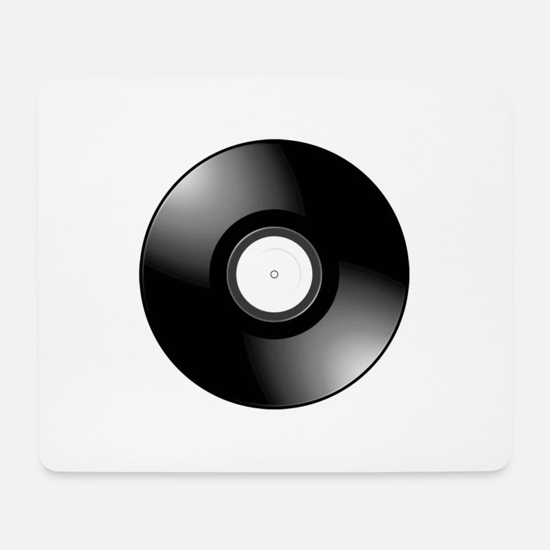 Smiley Vinyl Record - Mousepad (Querformat) - Weiß