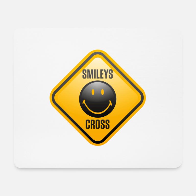 Smiley Shield Cross - Mousepad (Querformat) - Weiß