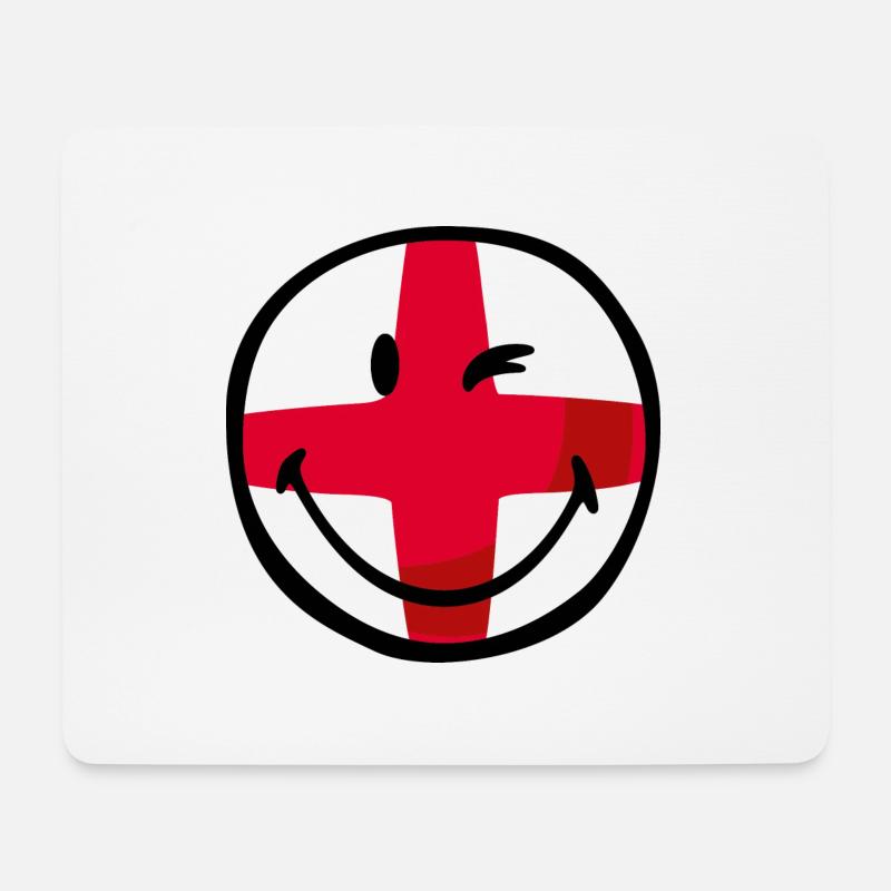 Smiley Flag England - Mousepad (Querformat) - Weiß
