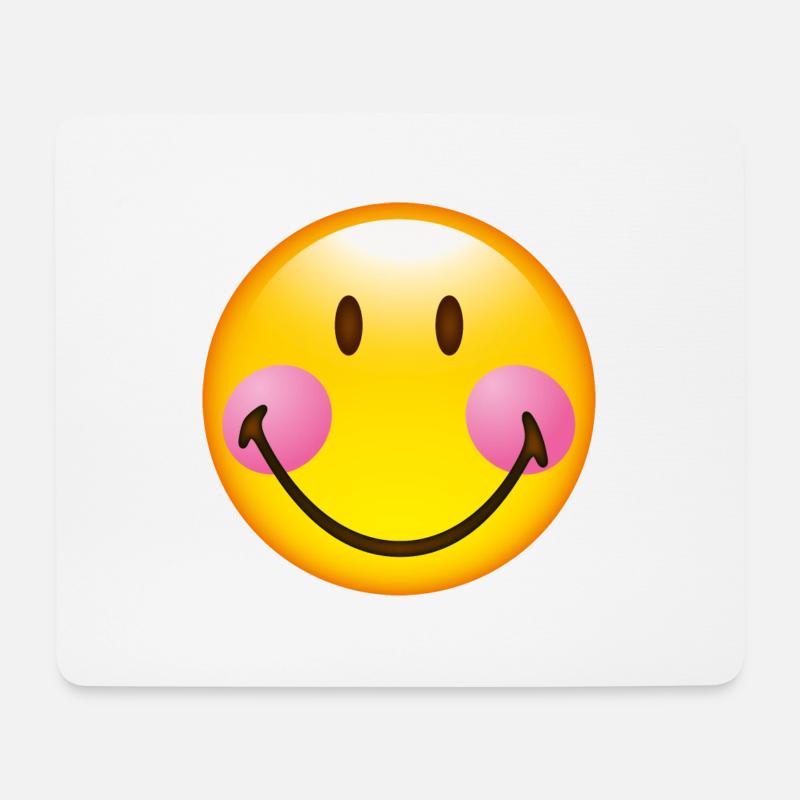 Smiley Glossy Blush - Mousepad (Querformat) - Weiß