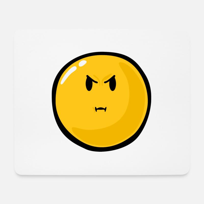 Smiley Anger Bitter - Mousepad (Querformat) - Weiß