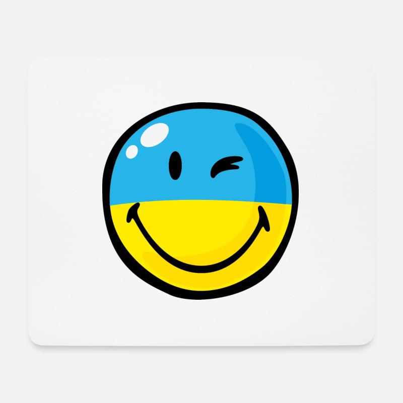 Smiley Ukraine - Mousepad (Querformat) - Weiß