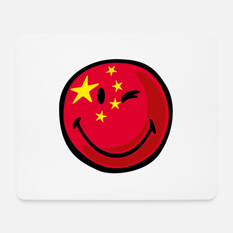 Smiley China - Mousepad (Querformat) - Weiß