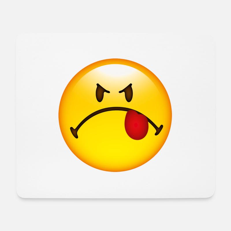 Smiley Dislike - Mousepad (Querformat) - Weiß