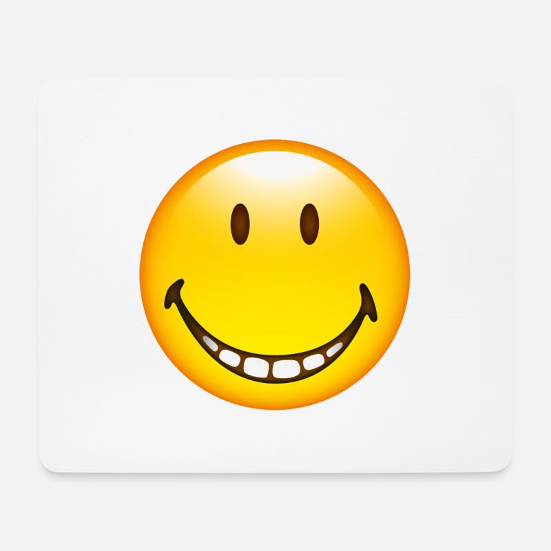 Smiley Grin - Mousepad (Querformat) - Weiß