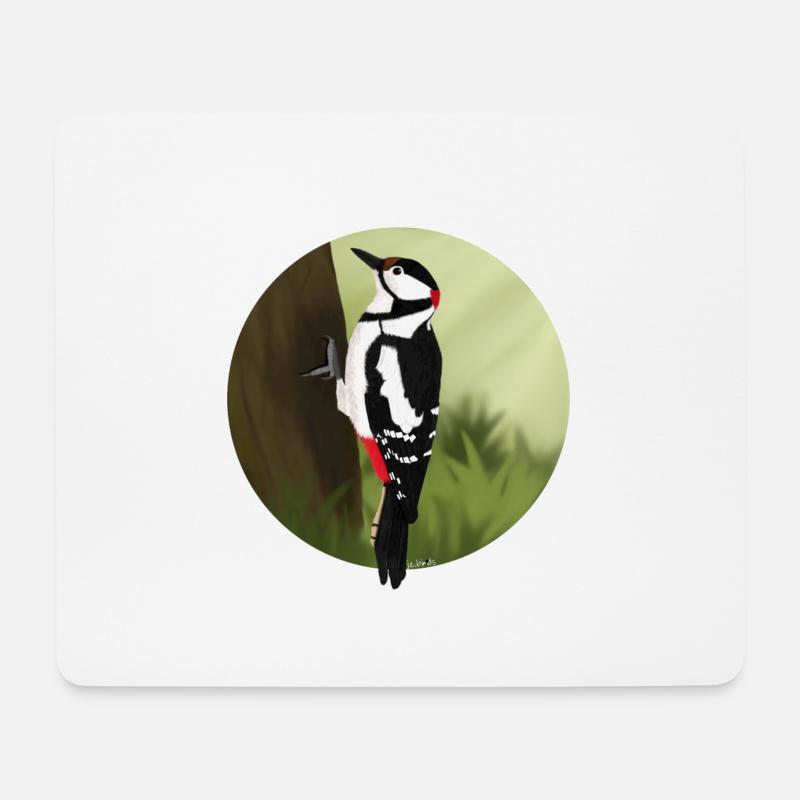 jz.birds Specht Vogel Design Illustration - Mousepad (Querformat) - Weiß