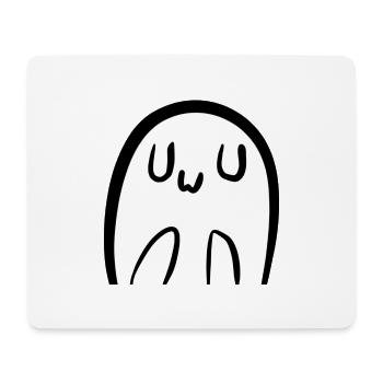 Cute UwU Ghost - Mouse Pad (horizontal) - white - Front