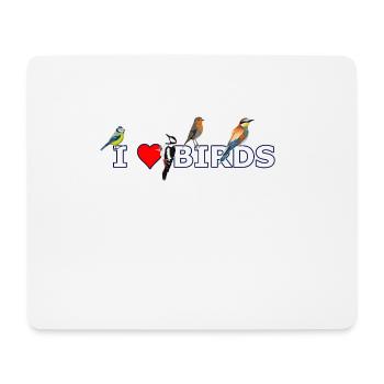 jz.birds J'aime les oiseaux Design d'oiseaux - Tapis de souris (format paysage) - blanc - Devant