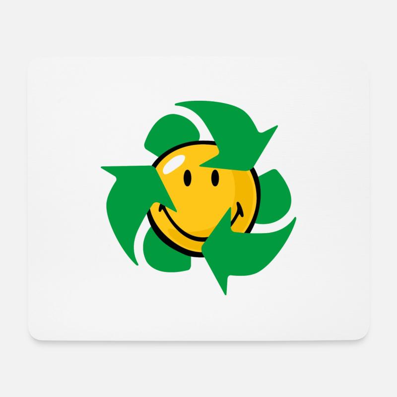 Smiley Recycle - Mousepad (Querformat) - Weiß