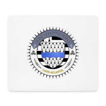 Logo Breizh ma bro blason Loire-Atlantique - Tapis de souris (format paysage) - blanc - Devant